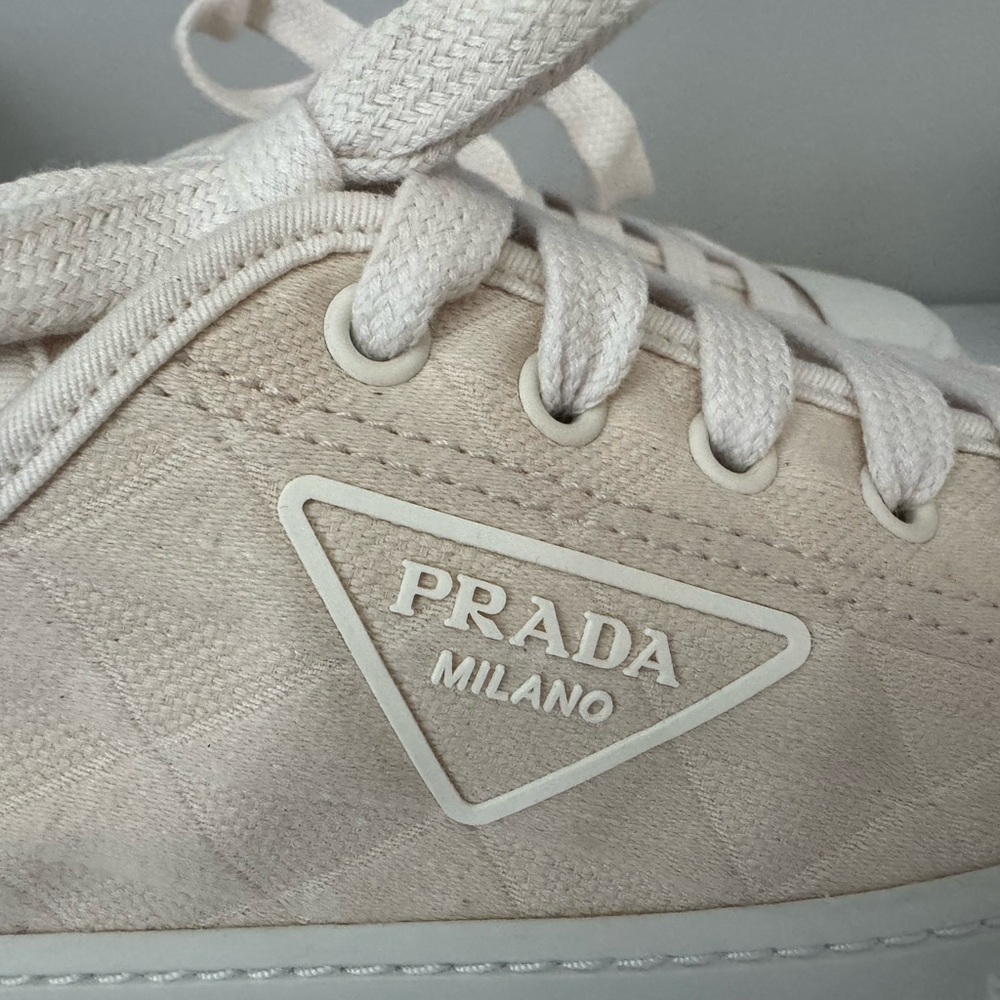 Prada Beige Canvas Sneakers size 40 - Picture 12 of 13